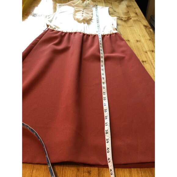 Vintage Sunshine Alley Dress & Jacket Belt Size 10 Ruffled Collar Made In USA - Picture 11 of 16